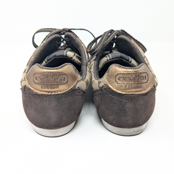 Coach Renata Logo Sneakers Brown 9.5 - Picture 4 of 8